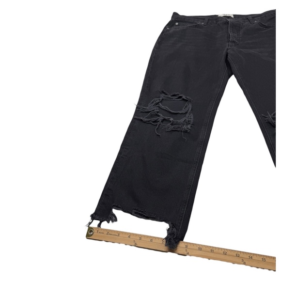 Free People Maggie Mid Rise Straight Leg Distressed Chewed Hem Jeans - Picture 10 of 12